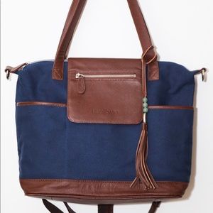 Lily Jade Madeline Navy Canvas Backpack Diaper Bag